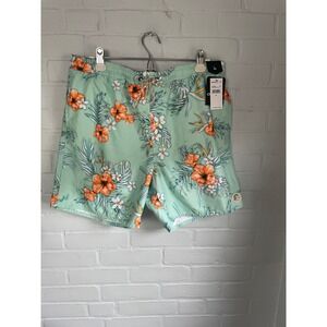 O'Neill Seabreeze Volley Swim Shorts Mens XL Mint Green Tropical Floral